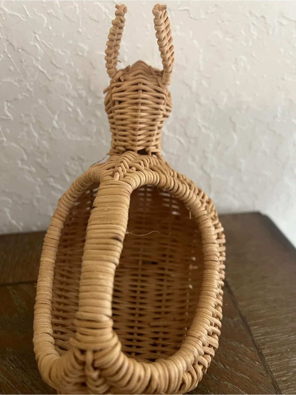 Source Unknown Woven Bunny Basket in Natural and Red